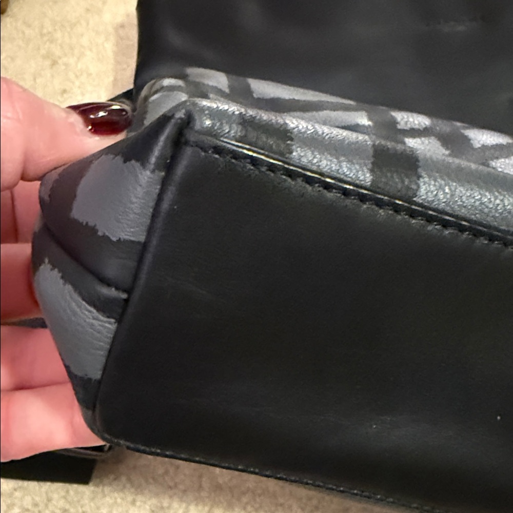 Coach Charles Foldover Tote Black & Grey Plaid - Picture 8 of 16